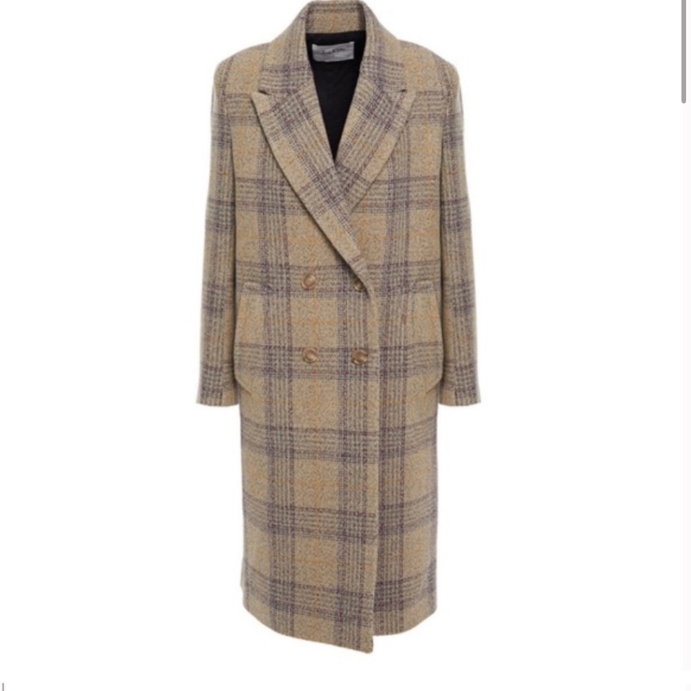 Plaid Double-Breasted Coat - Picture 2 of 3